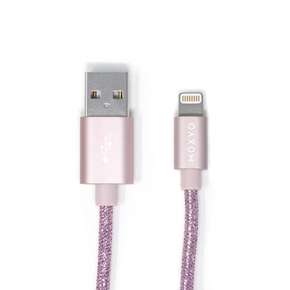 Metallic Nylon Braided Lightning Cable (Rose Gold)