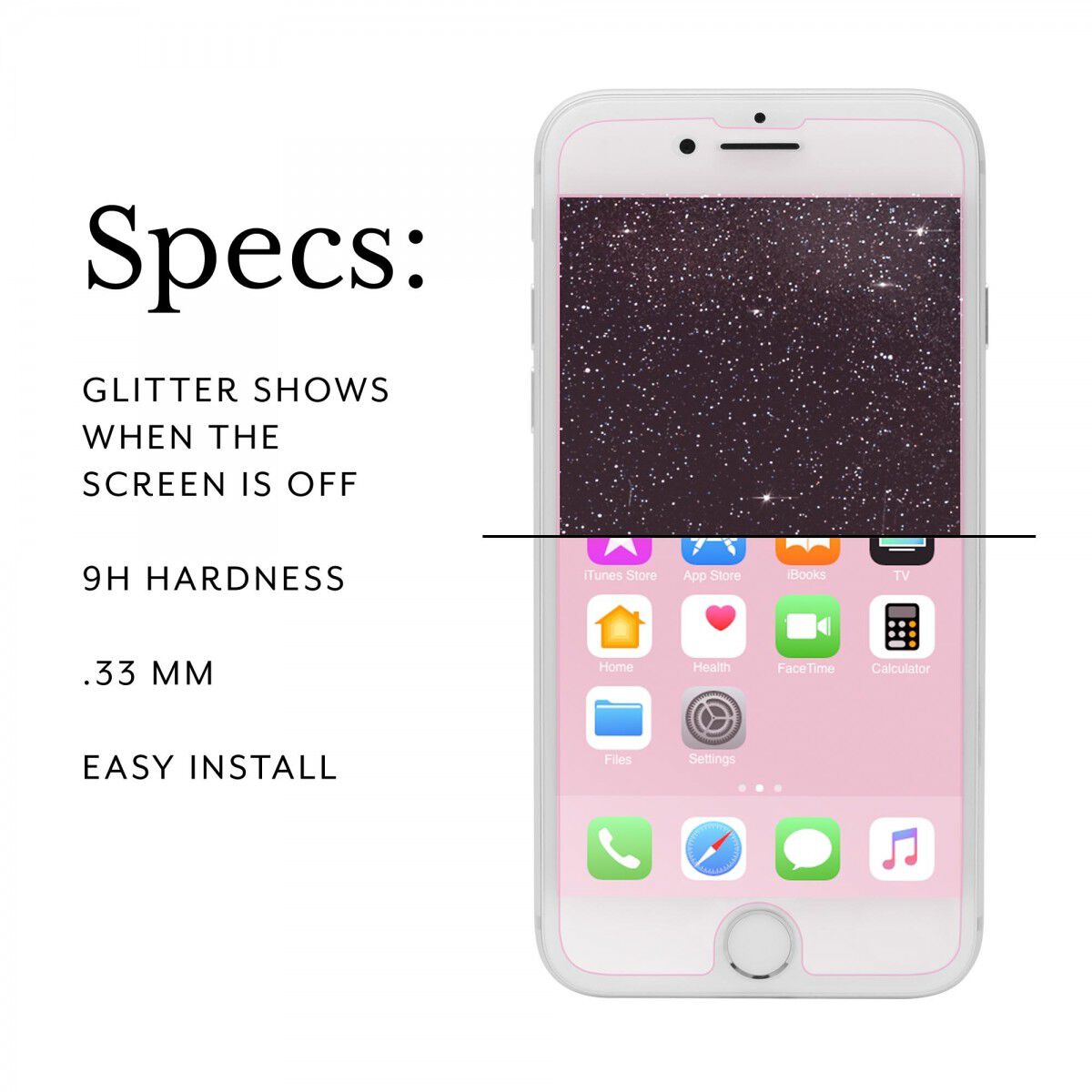 Showtime Glitter Glass (Pink) for Apple iPhone 6/6s/7/8