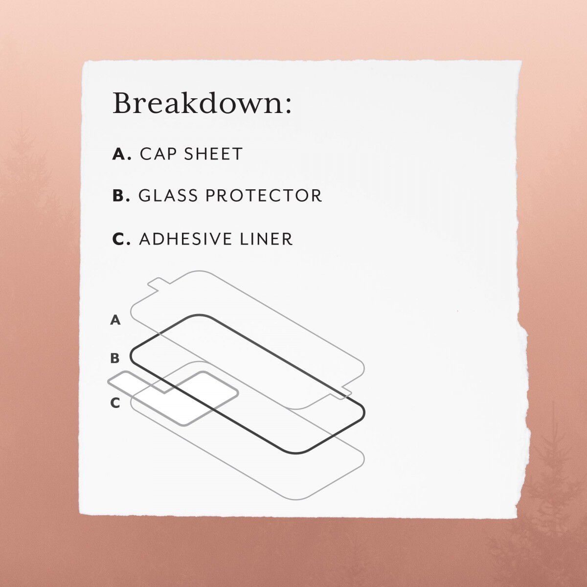 Whats included in the glitter glass screen protector package
