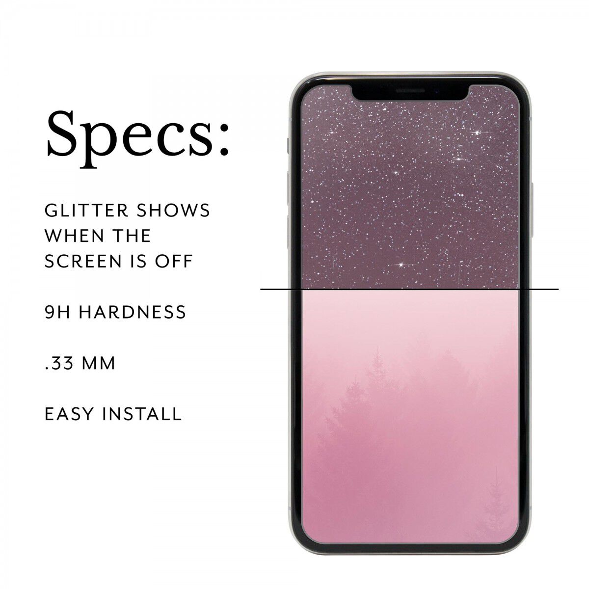 Showtime Glitter Glass (Pink) for Apple iPhone X