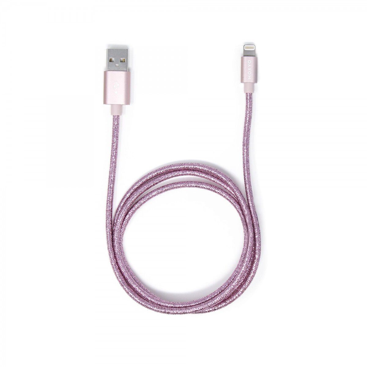 Metallic Nylon Braided Lightning Cable (Rose Gold)