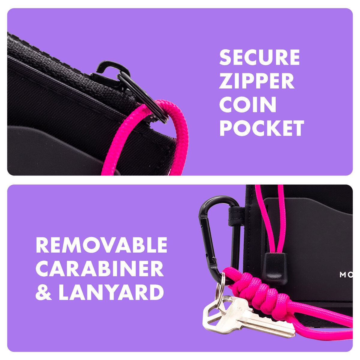 Urban Card Wallet, Bag, Credit Card, Coin Purse, Carabiner, Black
