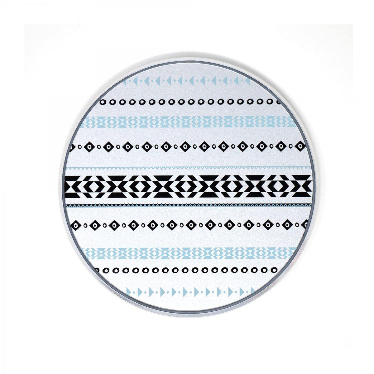 Wireless Charging Pad—(Silver) with Geometric Pattern
